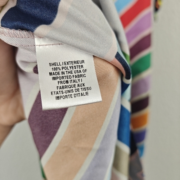 MILLY Marissa Colorful Rainbow Chevron Striped Mini Strappy Sheath Dress Sz 8 - Picture 13 of 14